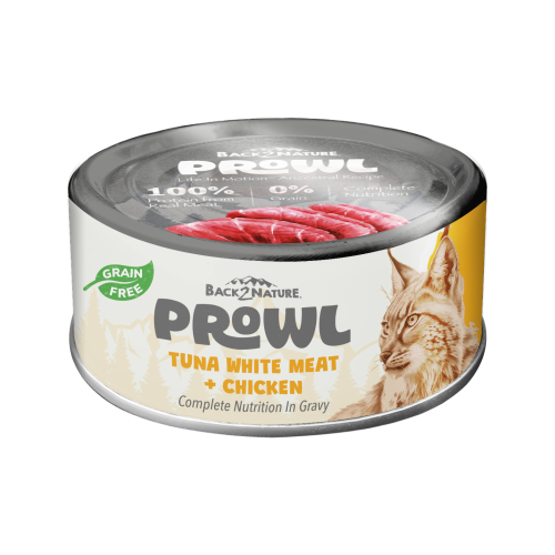 Back2Nature - Prowl #CP005 All Life Stages ((Tuna White Meat + Chicken)) in Gravy Grain Free 白肉吞拿魚+雞肉貓罐 全齡貓肉汁 無穀物全主食罐 75g